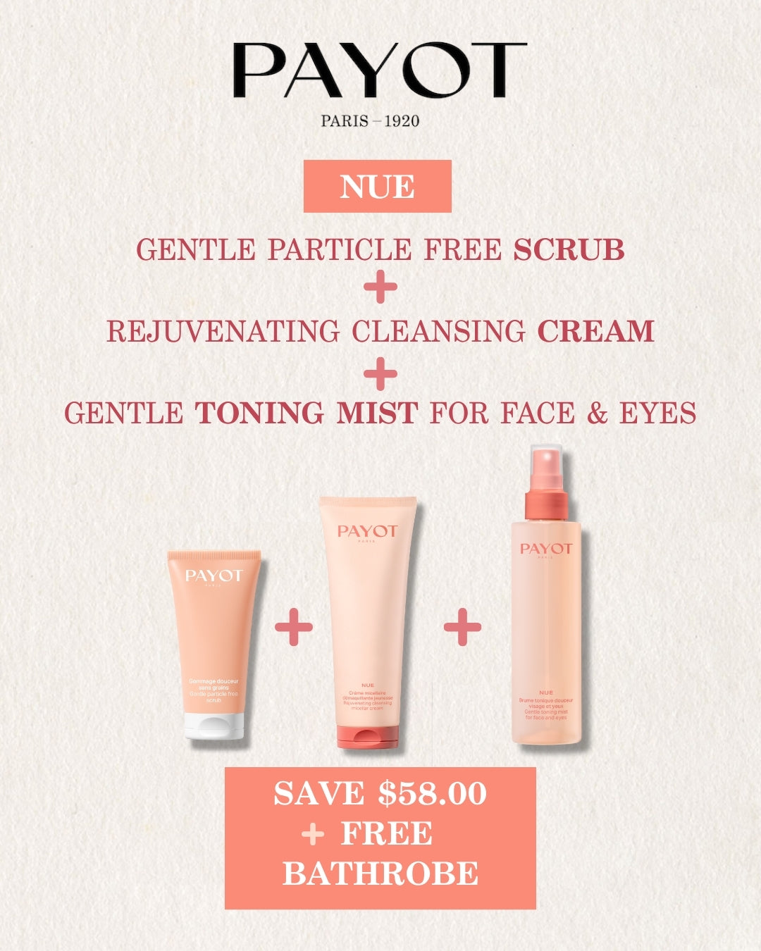 PAYOT NUE Holiday Value Bundle Pack + Luxe Spa Bathrobe