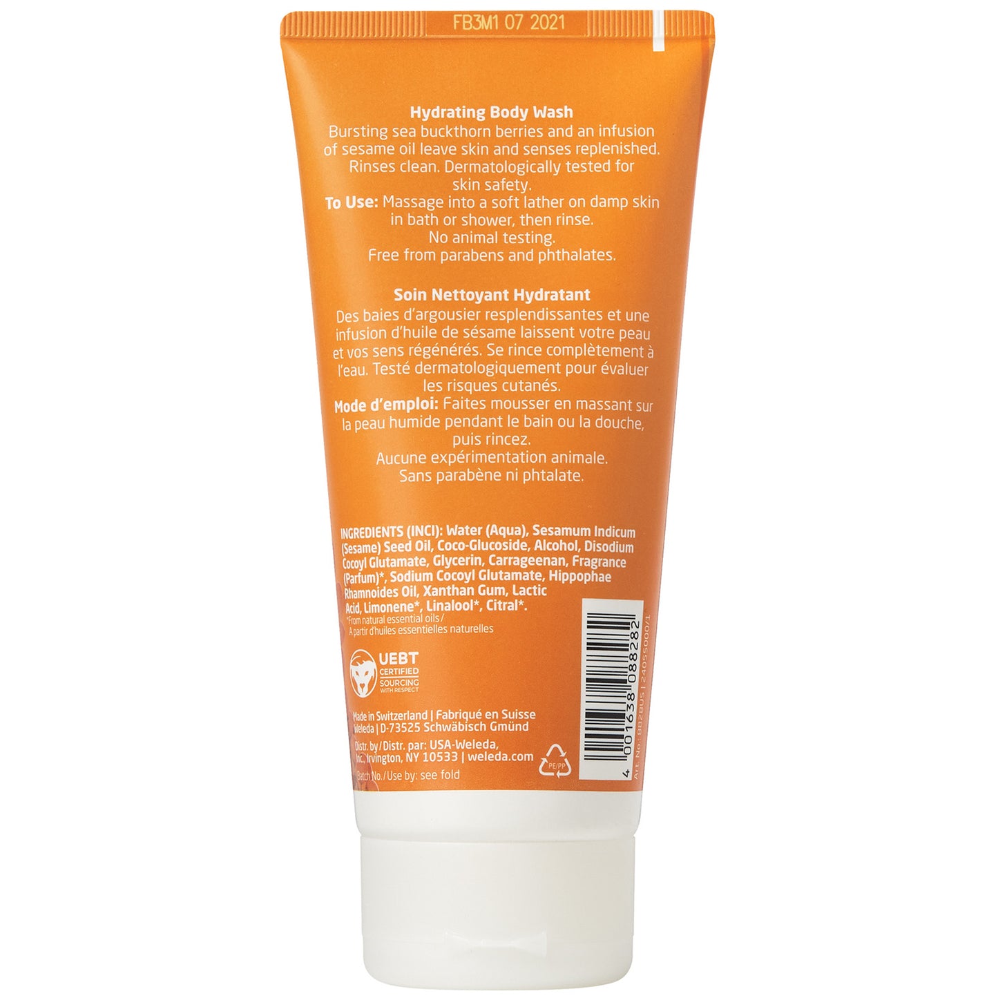 Weleda Sea Buckthorn Creamy Body Wash 200ml