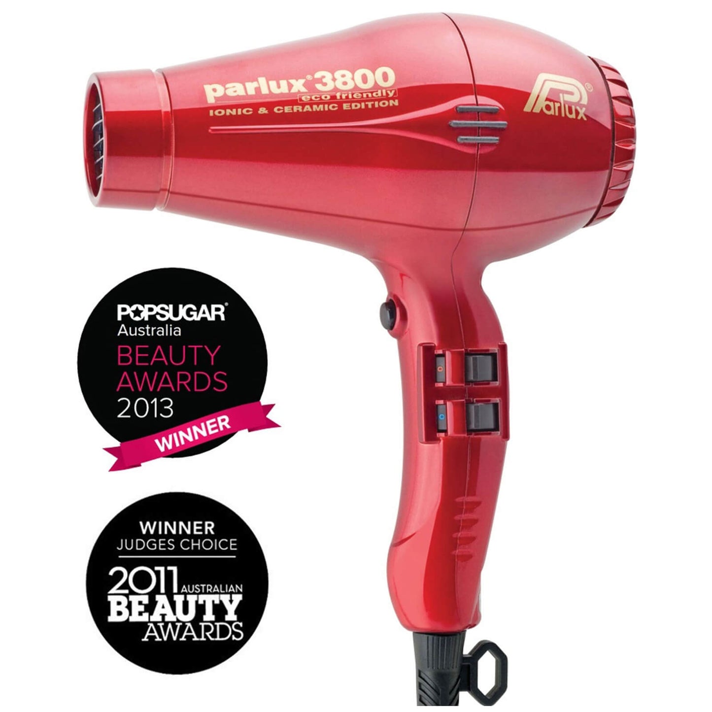 Parlux 3800 Eco Friendly Hair Dryer 2100W - Red