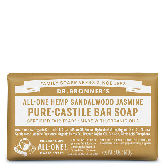 Dr. Bronner's Pure Castile Bar Soap - Sandalwood and Jasmine 140g