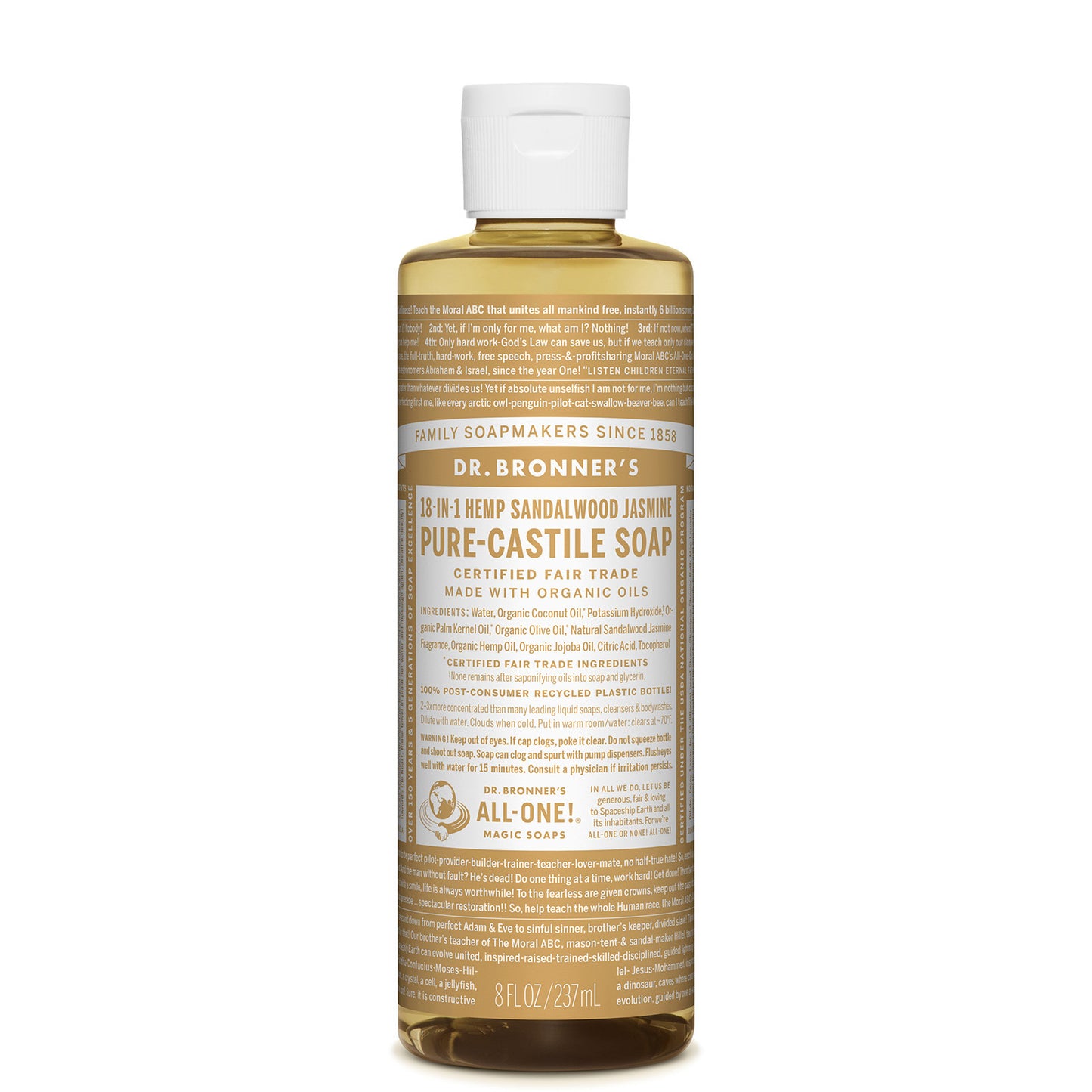 Dr. Bronner's Pure Castile Liquid Soap - Sandalwood and Jasmine 237ml