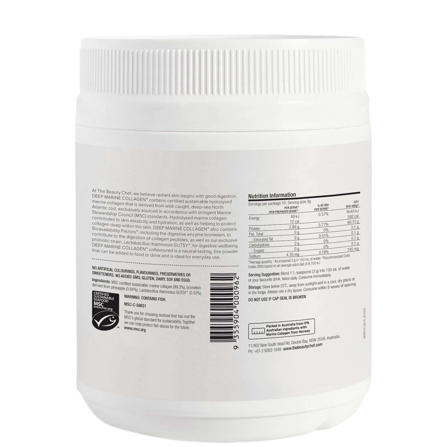 The Beauty Chef Deep Marine Collagen - Unflavoured 150g
