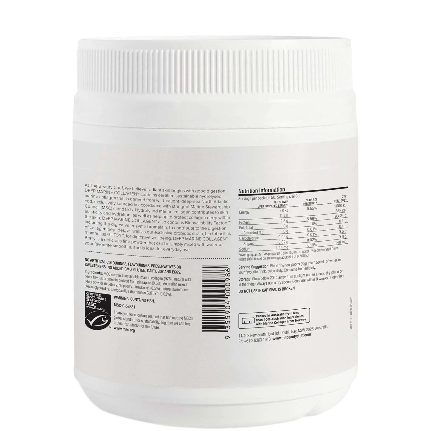 The Beauty Chef Deep Marine Collagen - Berry 150g