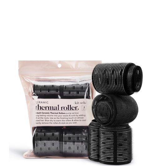 Kitsch Ceramic Thermal Rollers Variety 8pc Set - Black