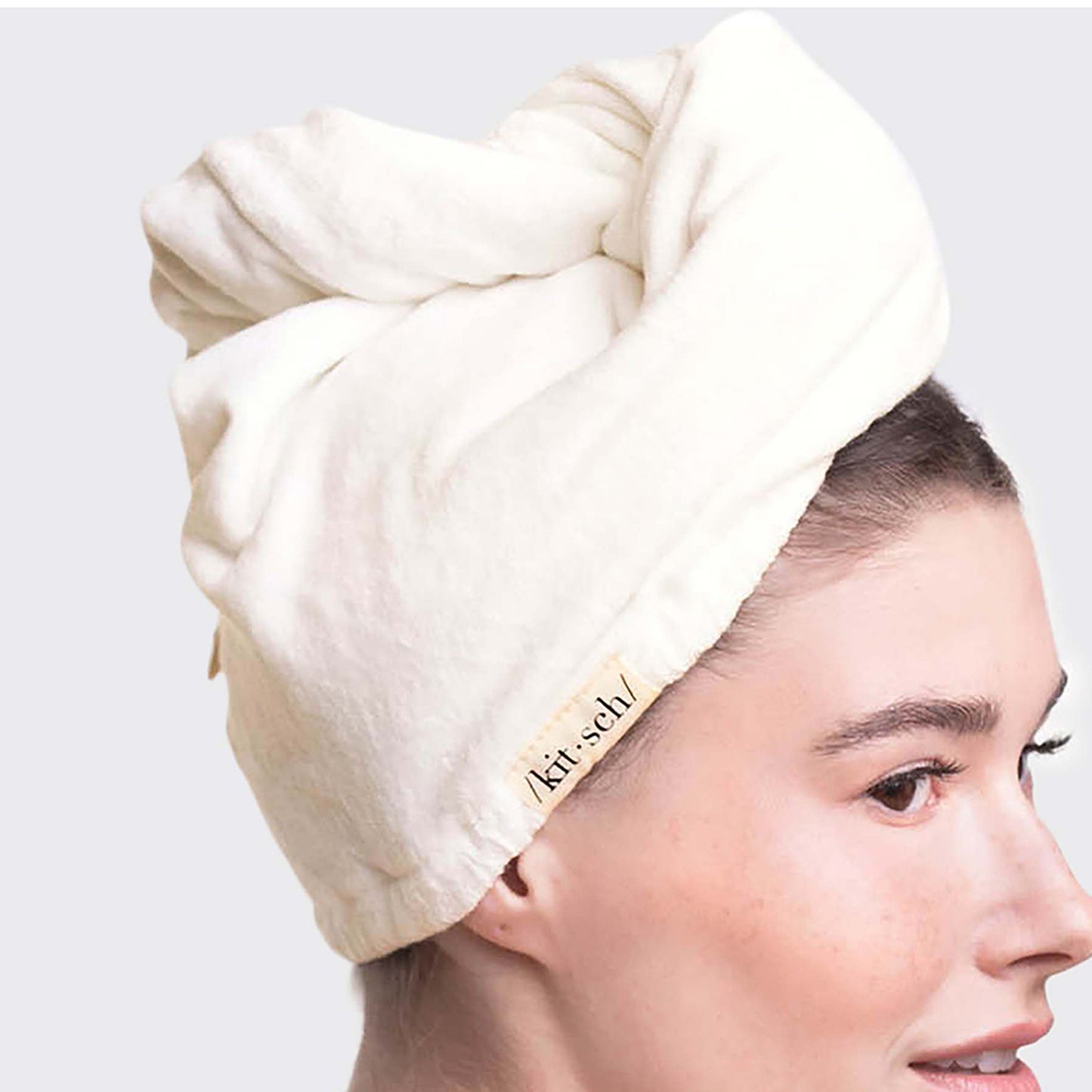 Kitsch Eco-Friendly Hair Towel Turban - Ivory