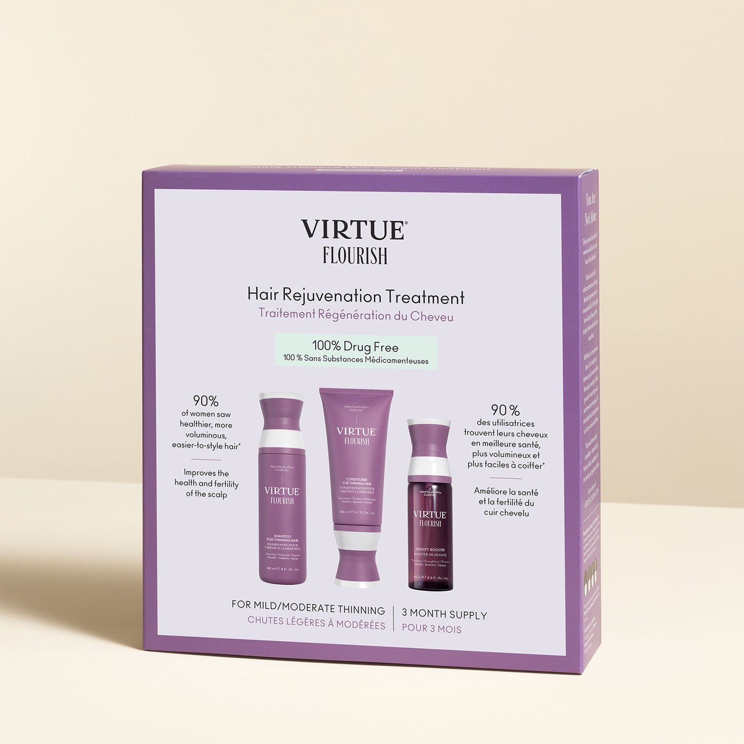 Virtue Flourish Hair Rejuvenation Treatment Kit (Phyto-Follicle Nutrient) - Full Size (90 day)