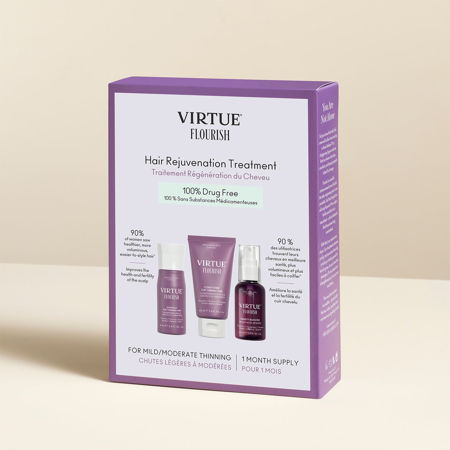 Virtue Flourish Hair Rejuvenation Treatment Kit (Phyto-Follicle Nutrient) - Travel Size (30 day)