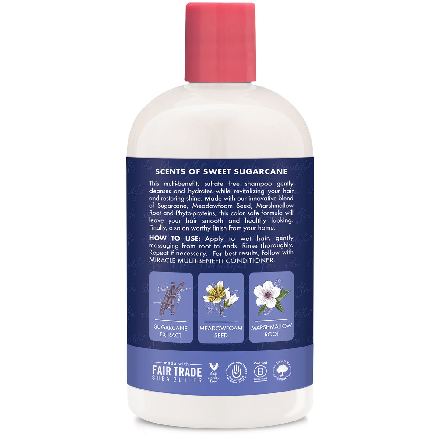 SheaMoisture Sugarcane Extract & Meadowfoam Seed Miracle Multi-Benefit Shampoo 384ml
