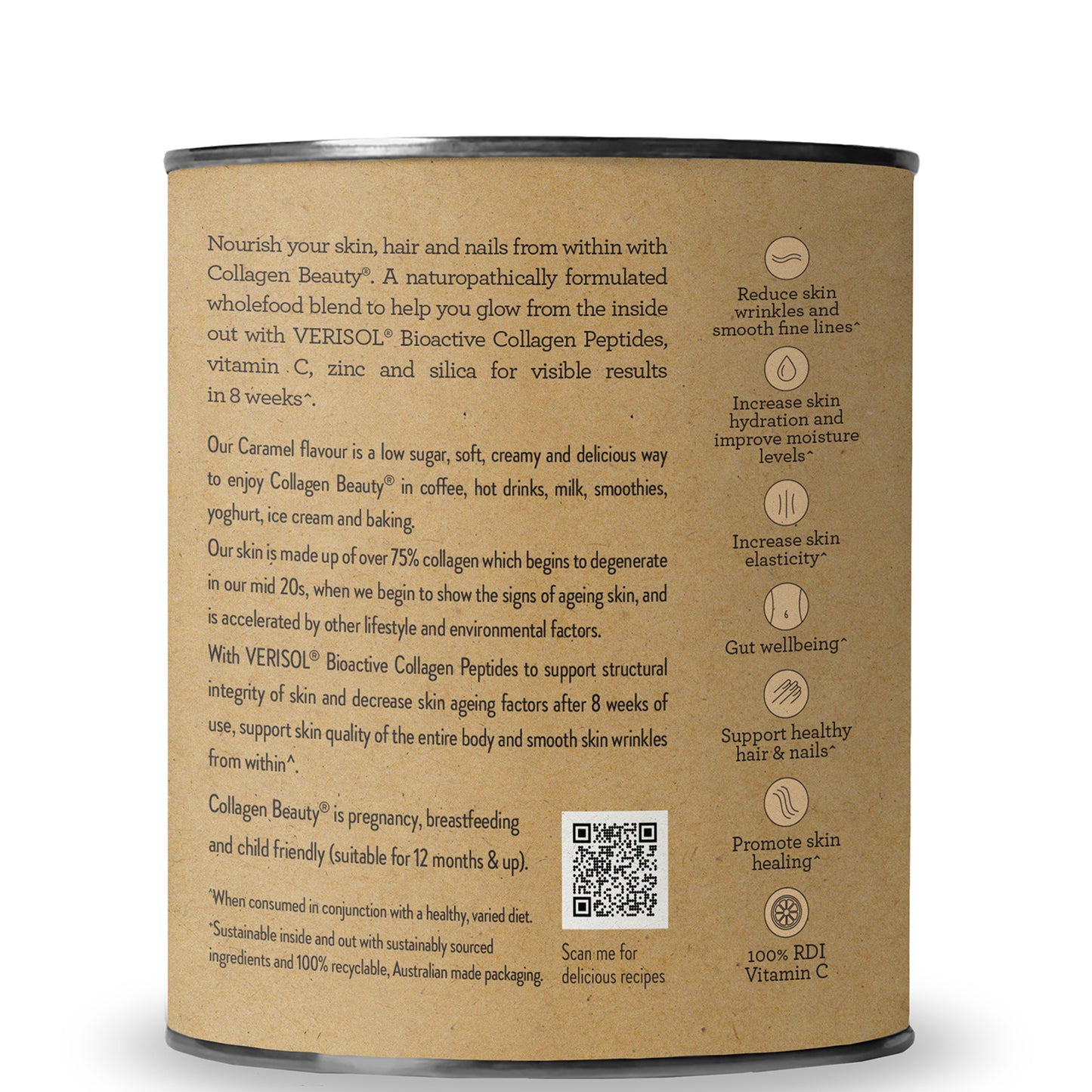 Nutra Organics Collagen Beauty Supplements - Caramel 225g