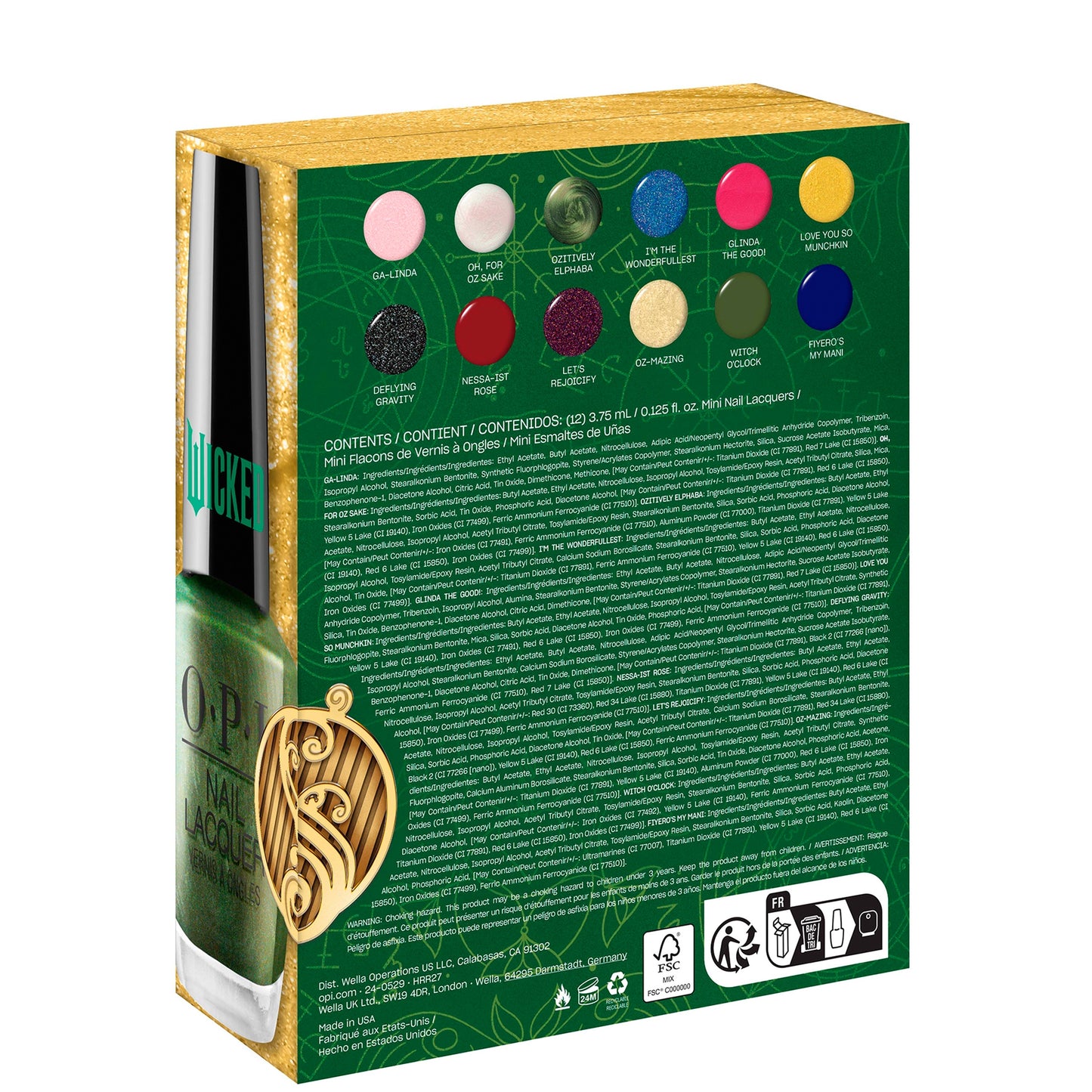 OPIxWicked Nail Lacquer 12pc Mini Advent Calendar 12x3.75ml