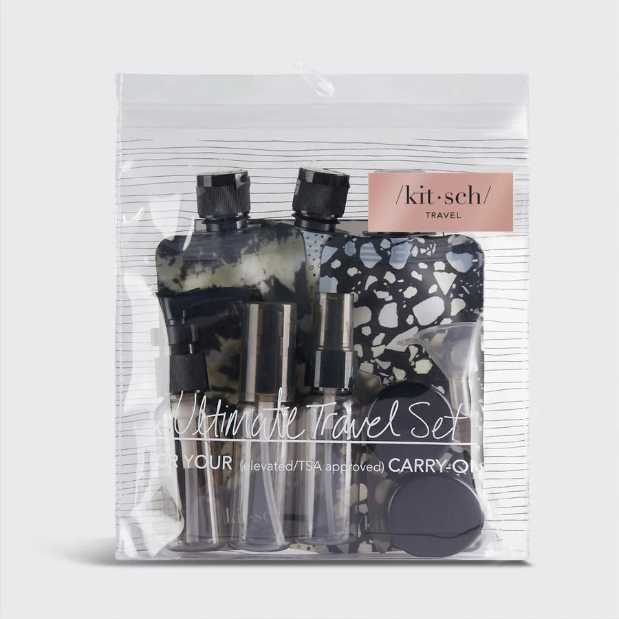 Kitsch Travel Bottle 11pc Set - Black