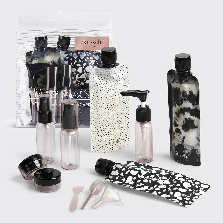 Kitsch Travel Bottle 11pc Set - Black
