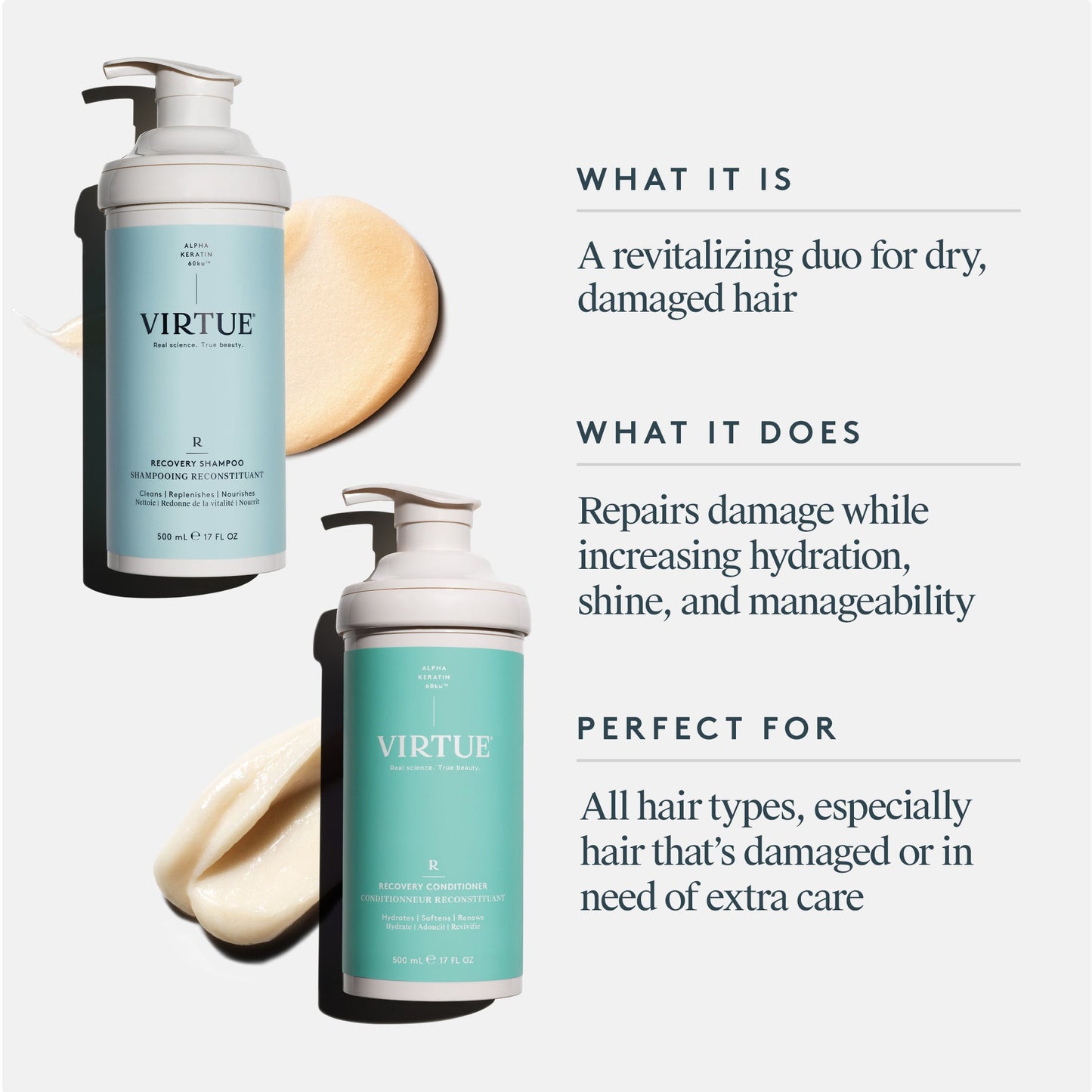 Virtue Jumbo Size Recovery Shampoo & Conditioner Duo