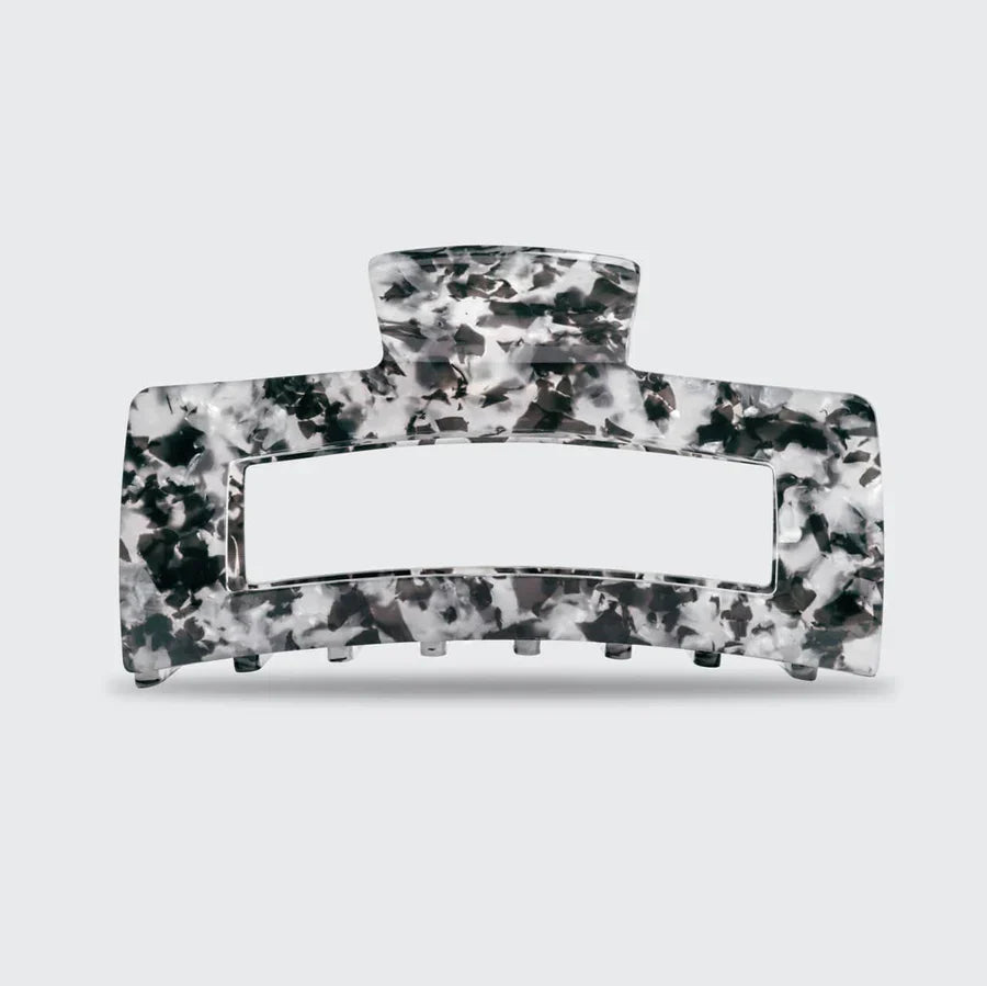 Kitsch Rectangle Claw Clip Jumbo - Black Marble