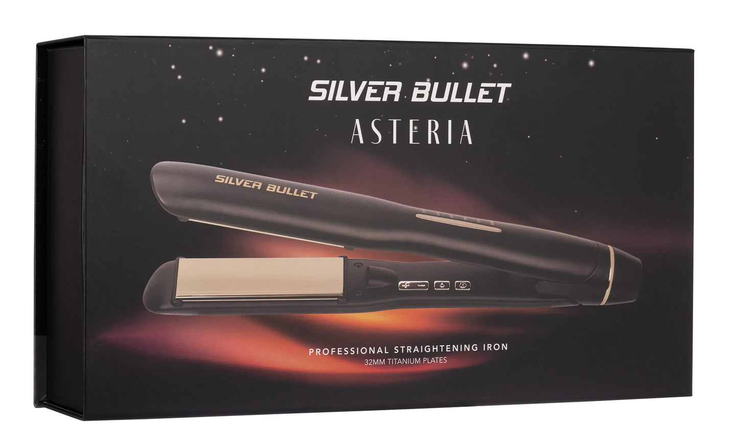 Silver Bullet Asteria Ionic Titanium Hair Straightener 32mm - Black