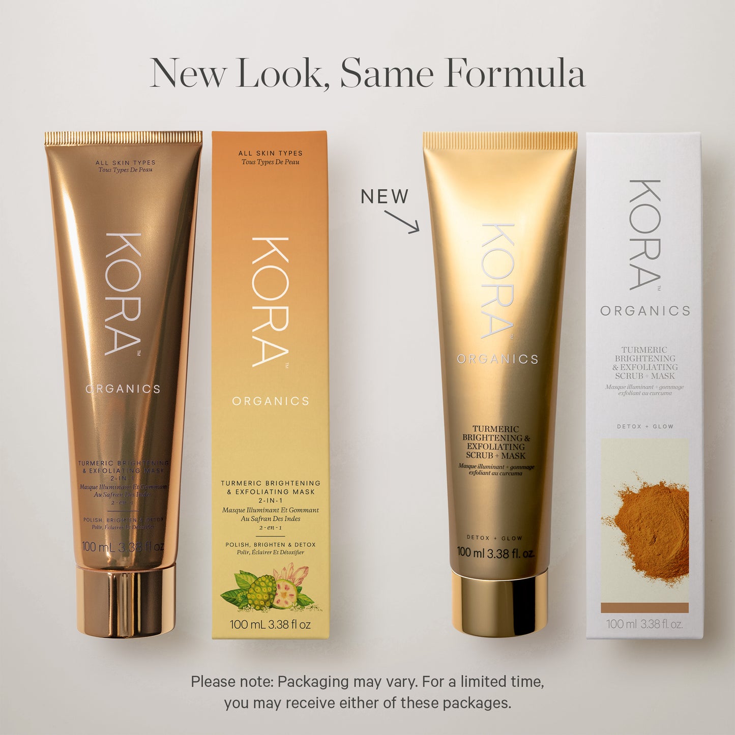 KORA Organics Turmeric 2-in-1 Brightening and Exfoliating Mask 100ml