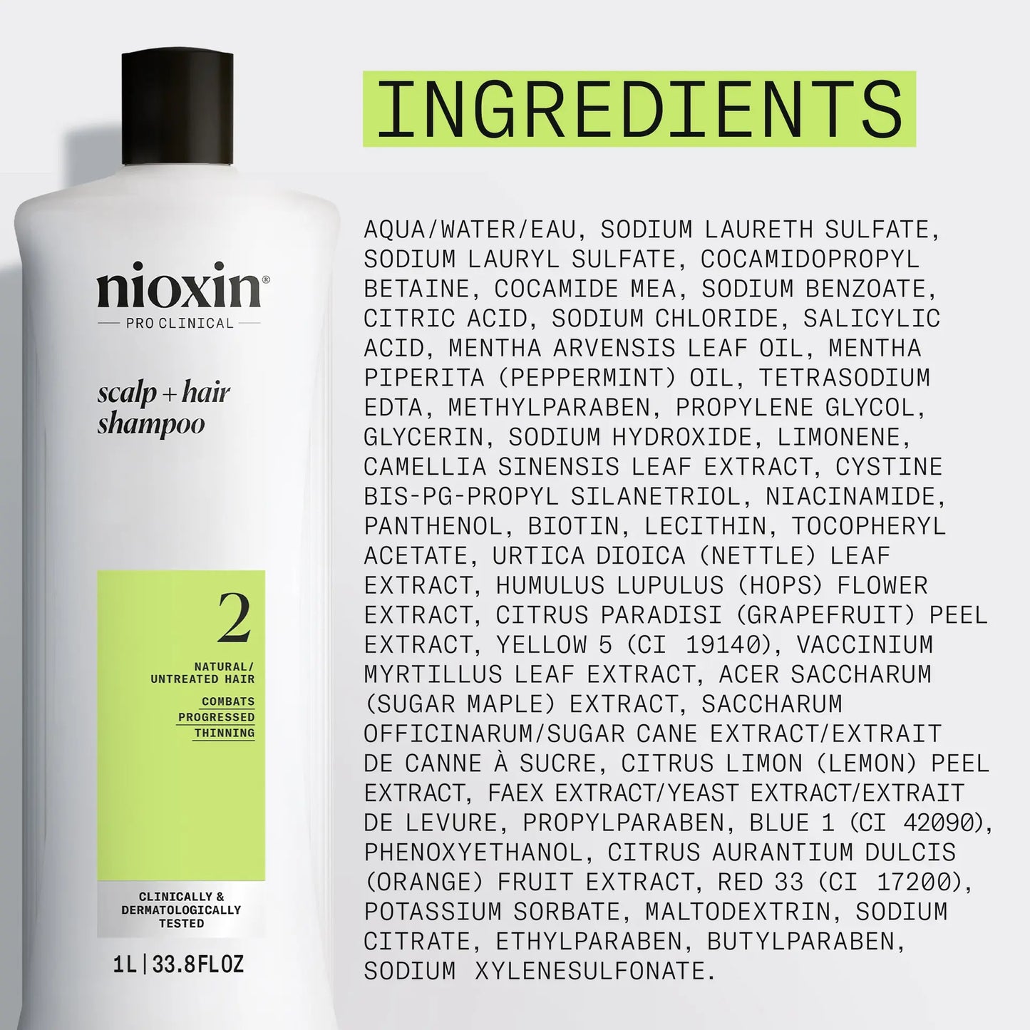 Nioxin Scalp + Hair Thickening System 2 Shampoo 1L