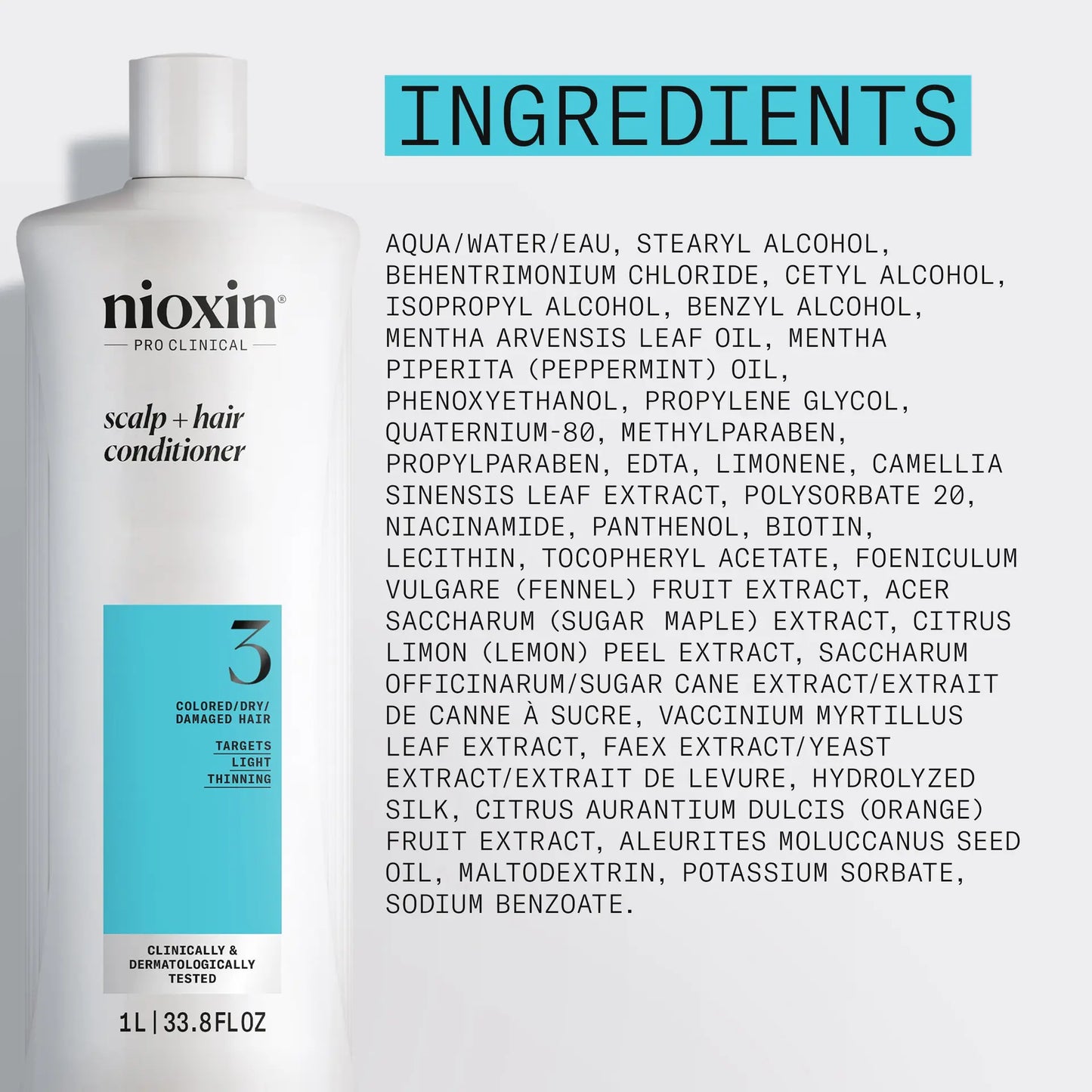 Nioxin Scalp + Hair Thickening System 3 Conditioner 1L