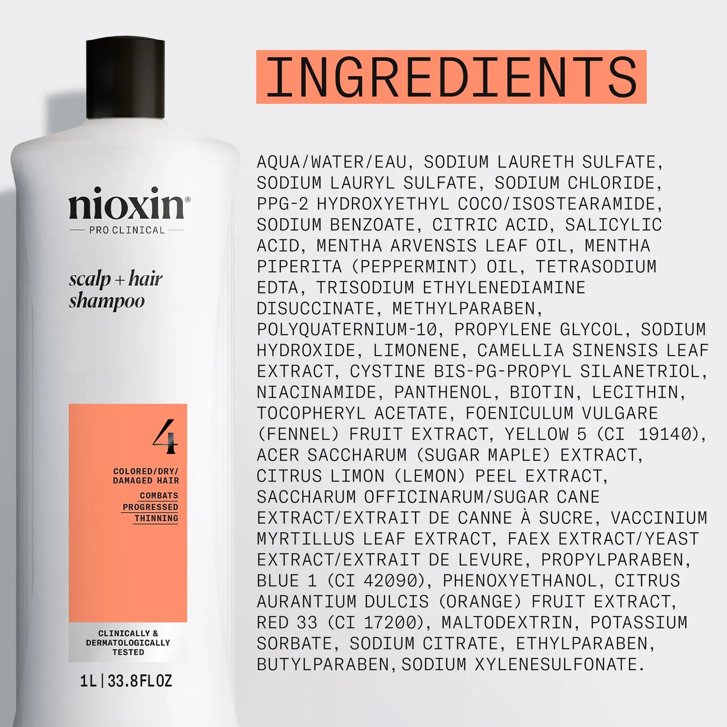 Nioxin Scalp + Hair Thickening System 4 Shampoo 1L