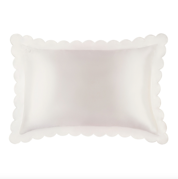 Slip Pure Silk Queen Pillowcase - White Scollop