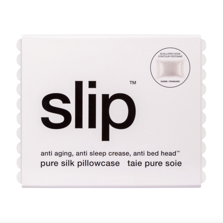 Slip Pure Silk Queen Pillowcase - White Scollop