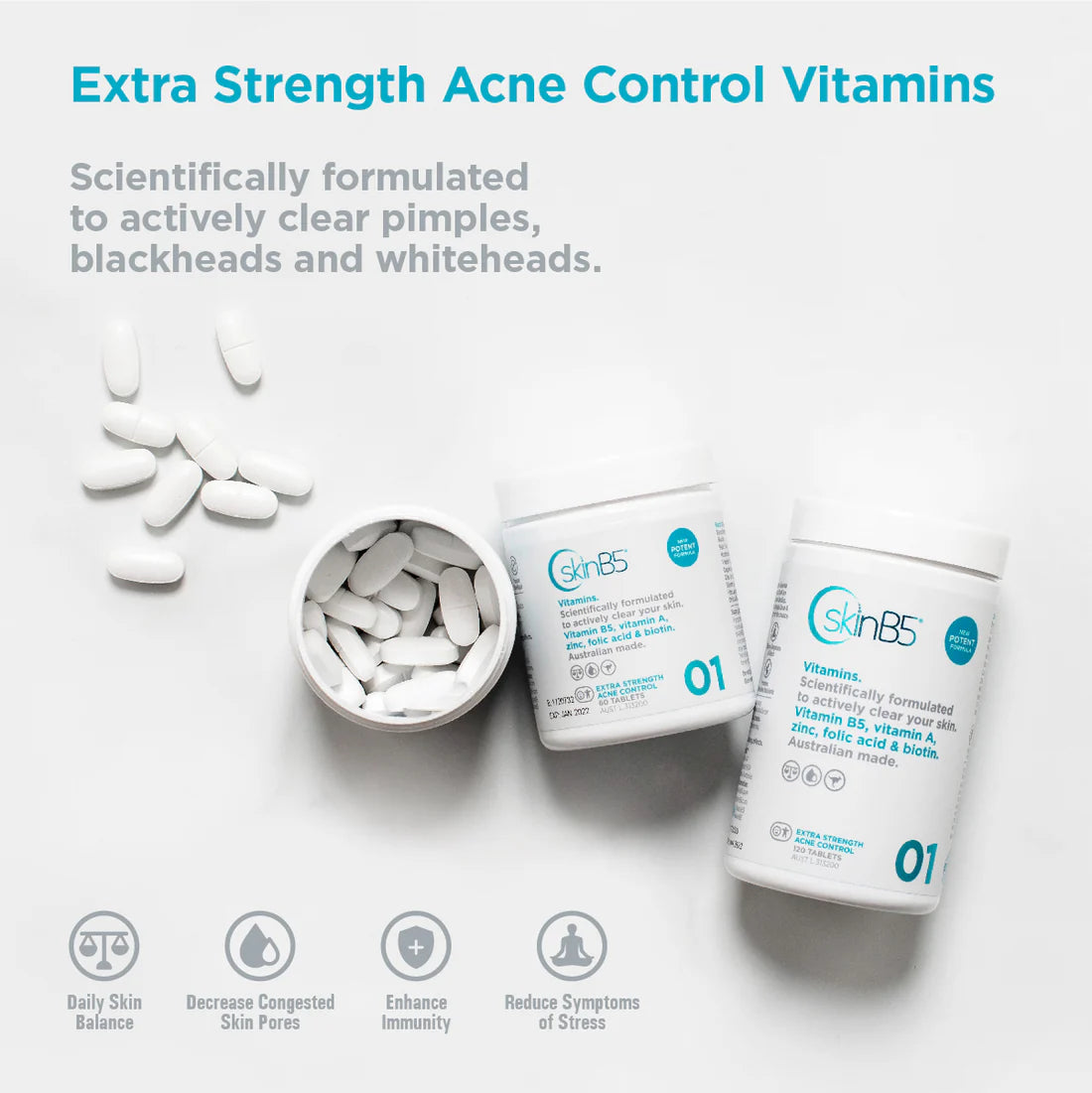 SkinB5 Extra Strength Acne Control Tablets x 120