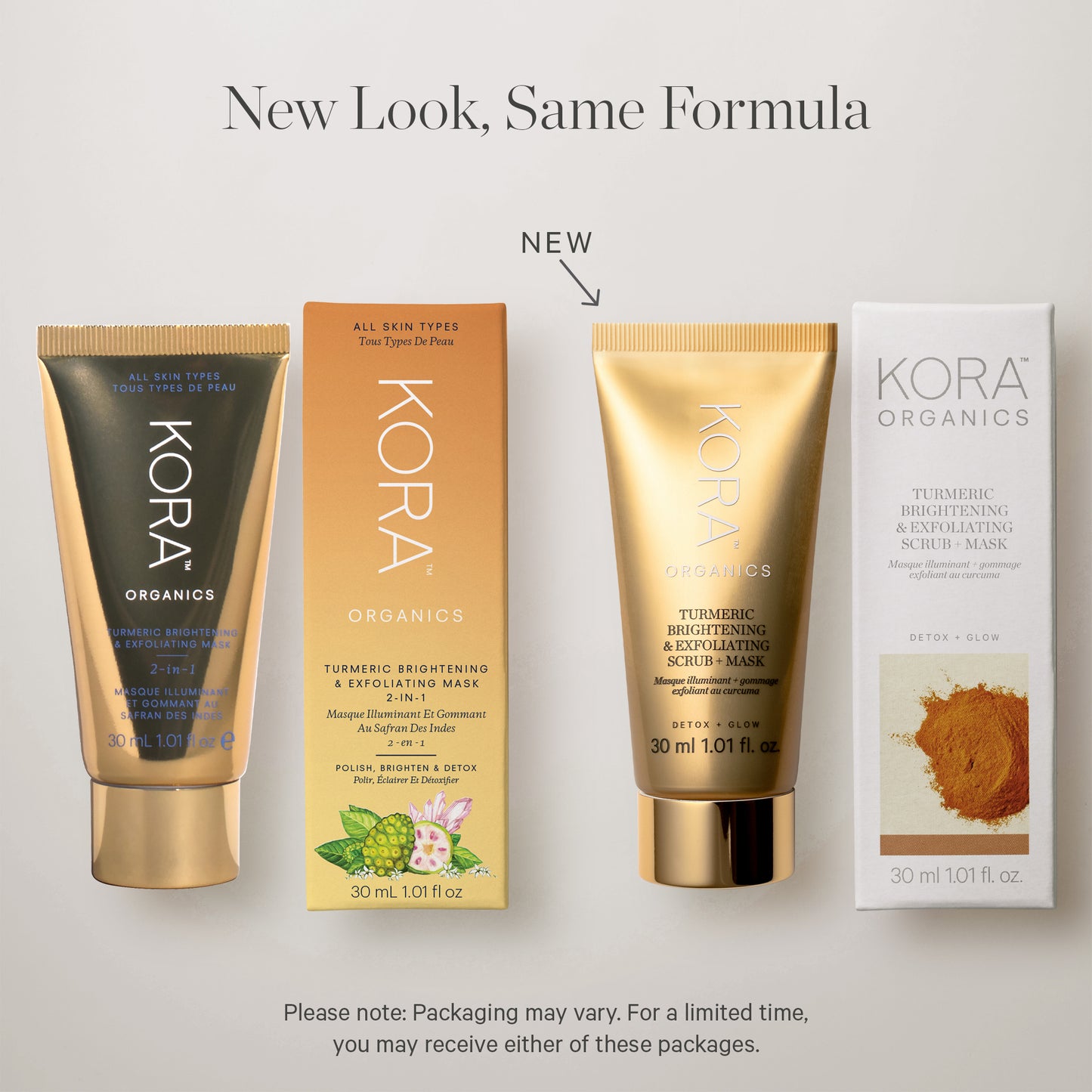 KORA Organics Turmeric Brightening and Exfoliating Mask 30ml