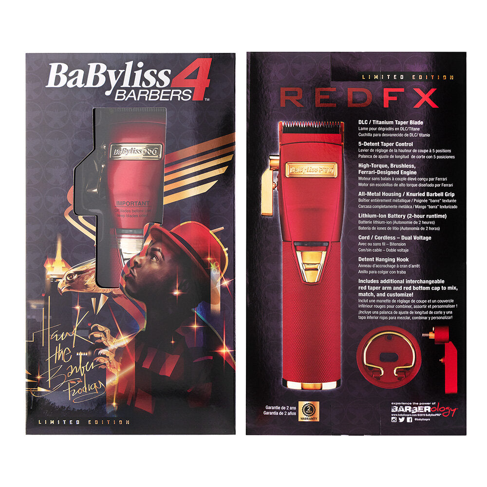 BaBylissPRO BaBylissPRO Red FX Lithium Clipper - Red Cord/Cordless Beard Care