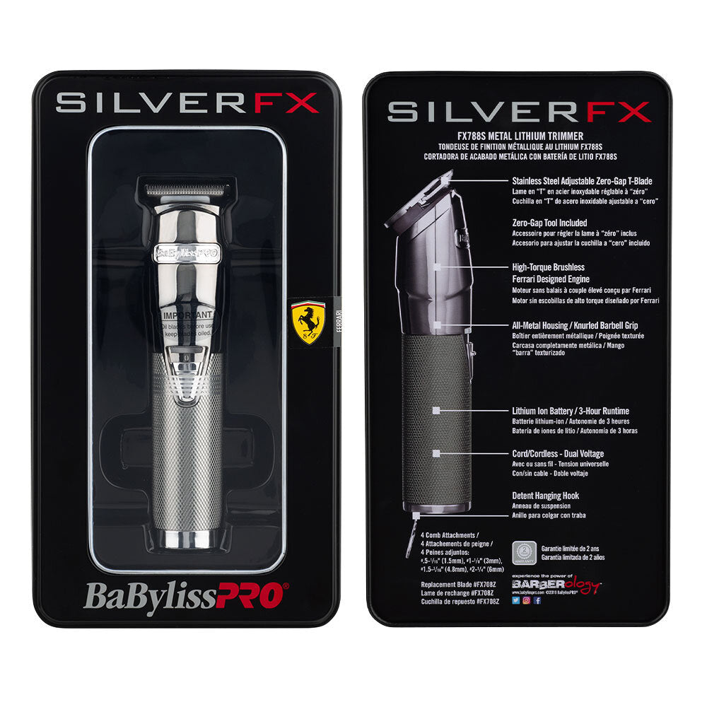 BaBylissPRO BaBylissPRO Silver FX Trimmer Cord/Cordless Beard Care