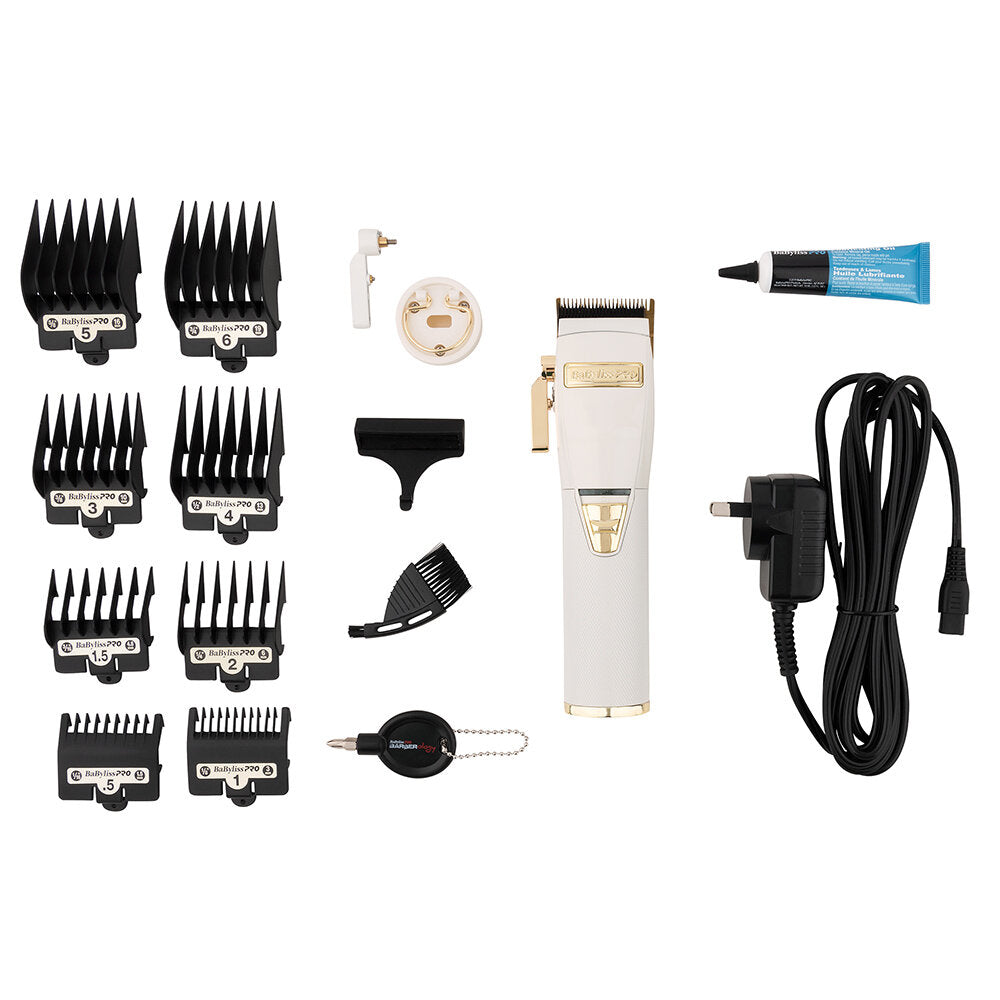 BaBylissPRO BaBylissPRO White FX Lithium Clipper - White Cord/Cordless Beard Care