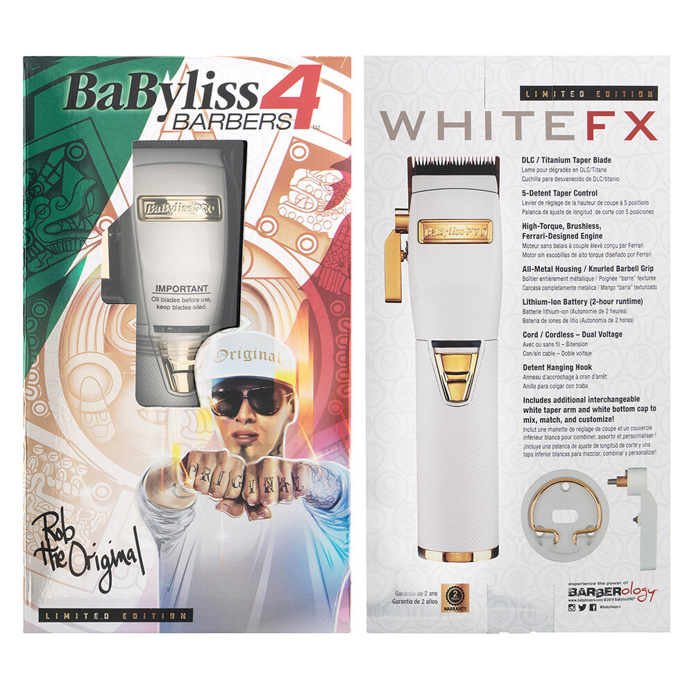 BaBylissPRO BaBylissPRO White FX Lithium Clipper - White Cord/Cordless Beard Care
