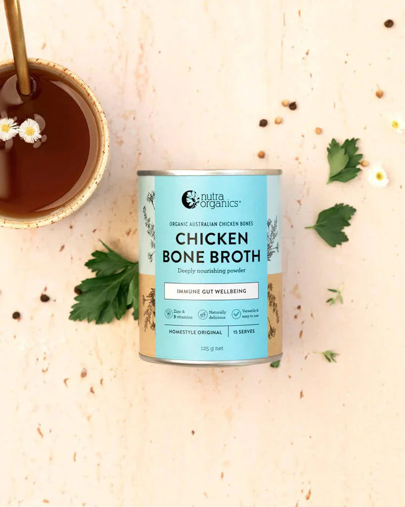 Nutra Organics Nutra Orangics Bone Broth Chicken Homestyle Original 125g supplements