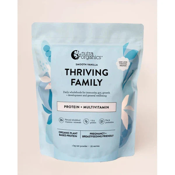 Nutra Organics Smooth Vanilla / 1kg Nutra Organics Thriving Family supplements