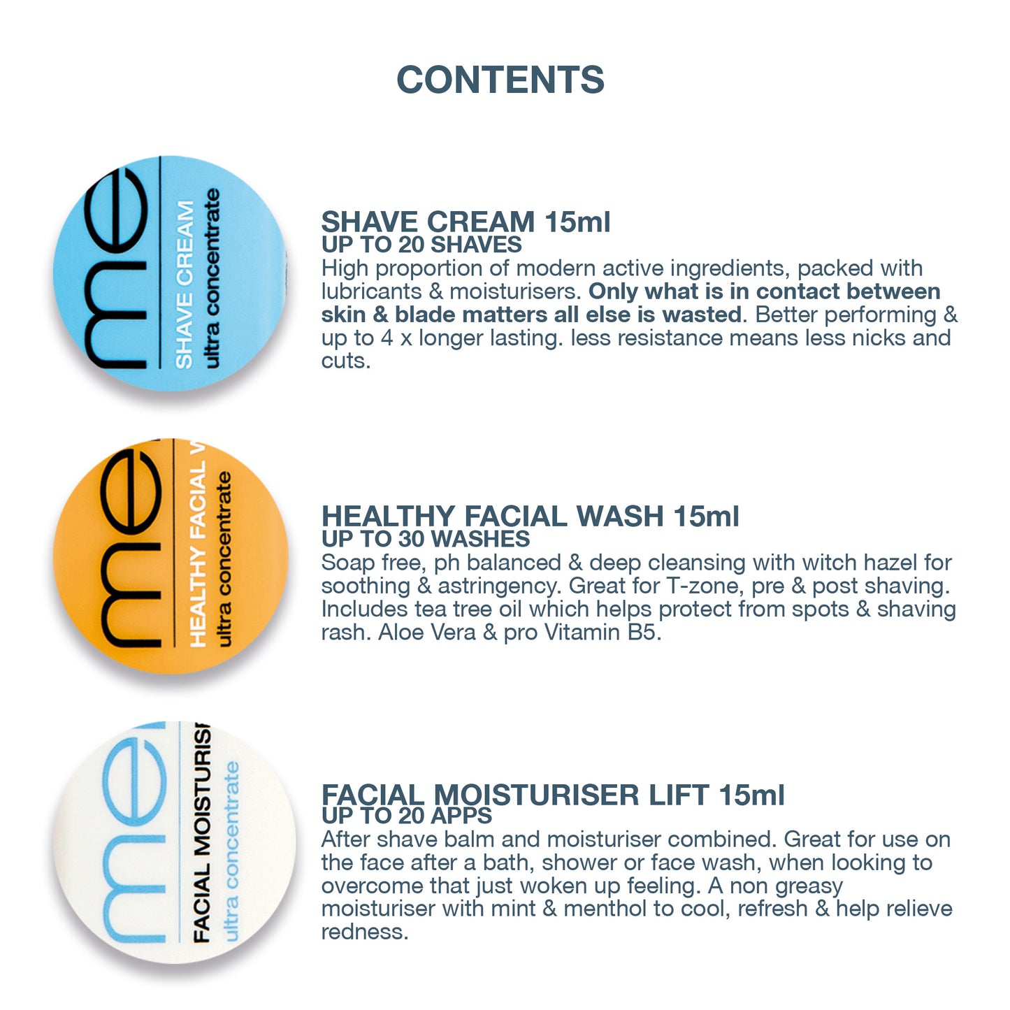 men-ü Ultimate Shave Facial Set - 15ml (3 Products)