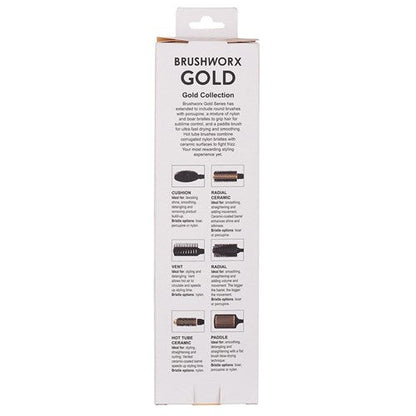Brushworx Gold Oval Cushion Brush Boar Bristle