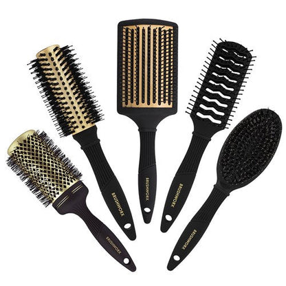 Brushworx Gold Oval Cushion Brush Boar Bristle