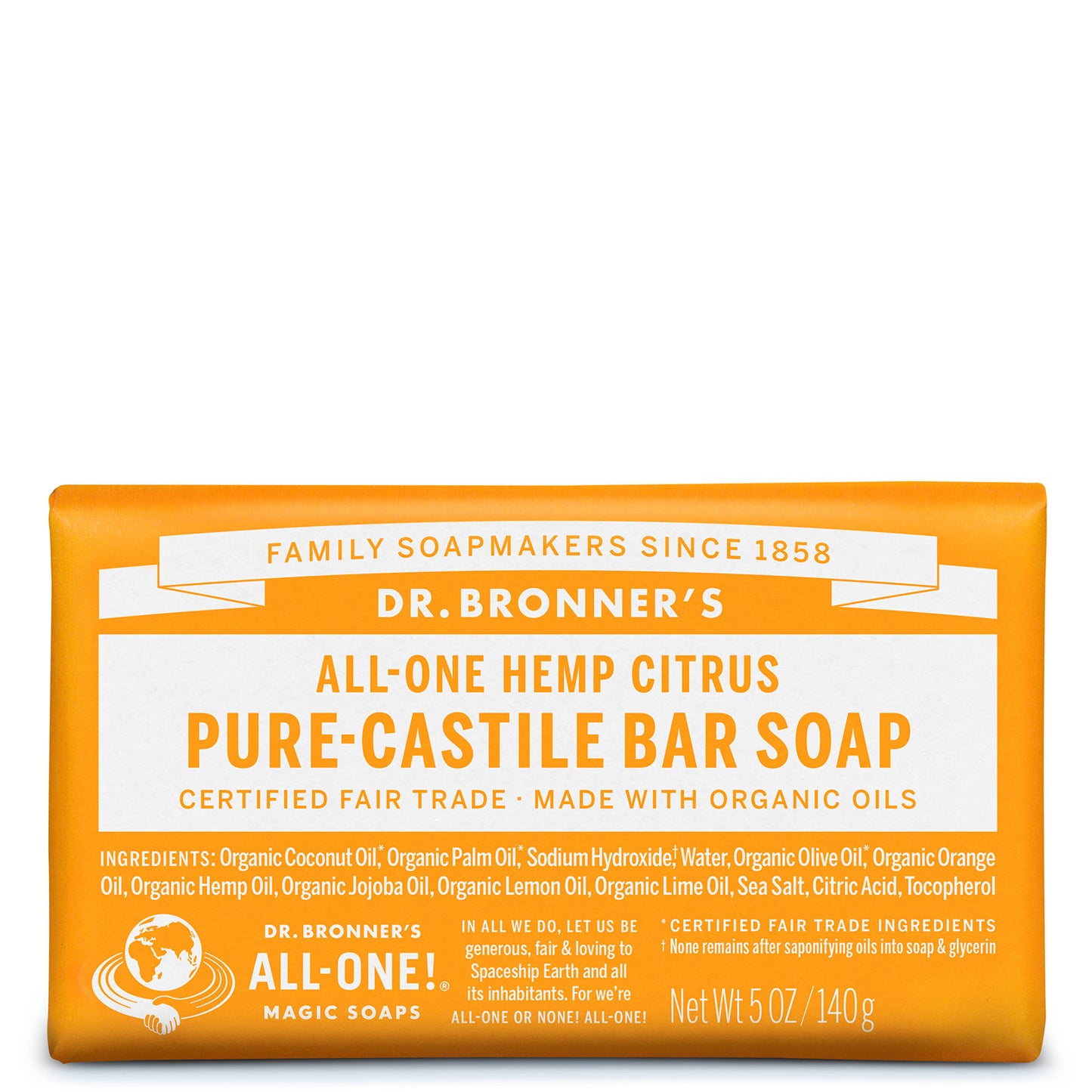 Dr. Bronner's Pure Castile Bar Soap - Citrus 140g