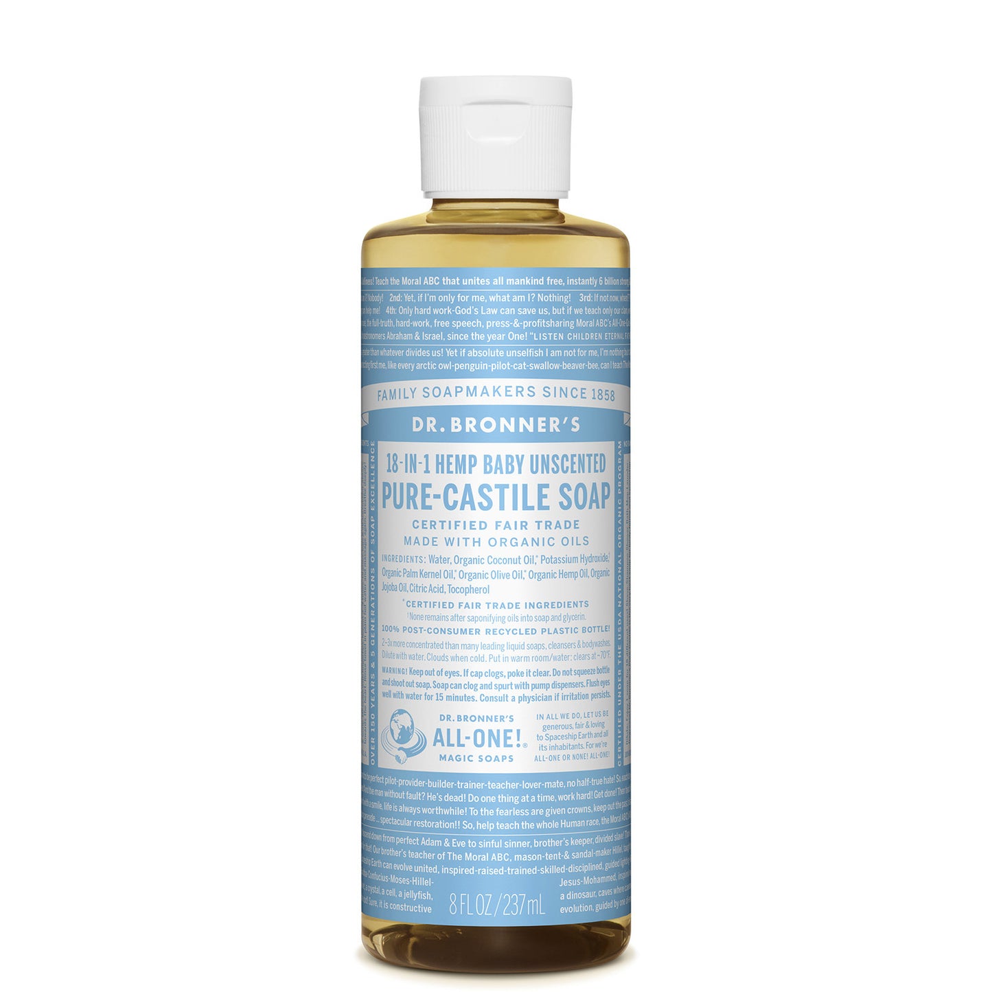 Dr. Bronner's Babies' Pure Castile Liquid Soap - Unscented 237ml