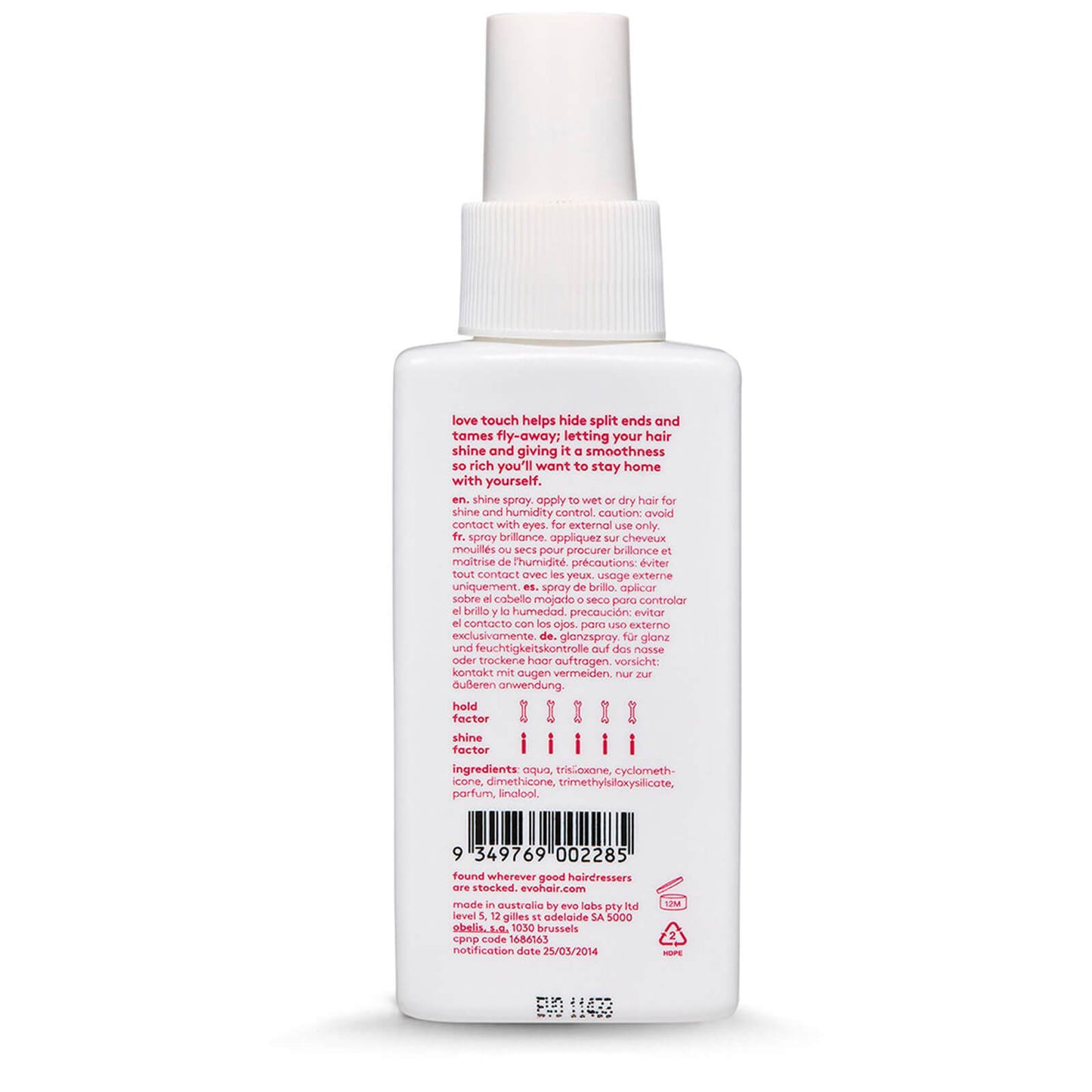 evo Love Touch Shine Spray 100ml