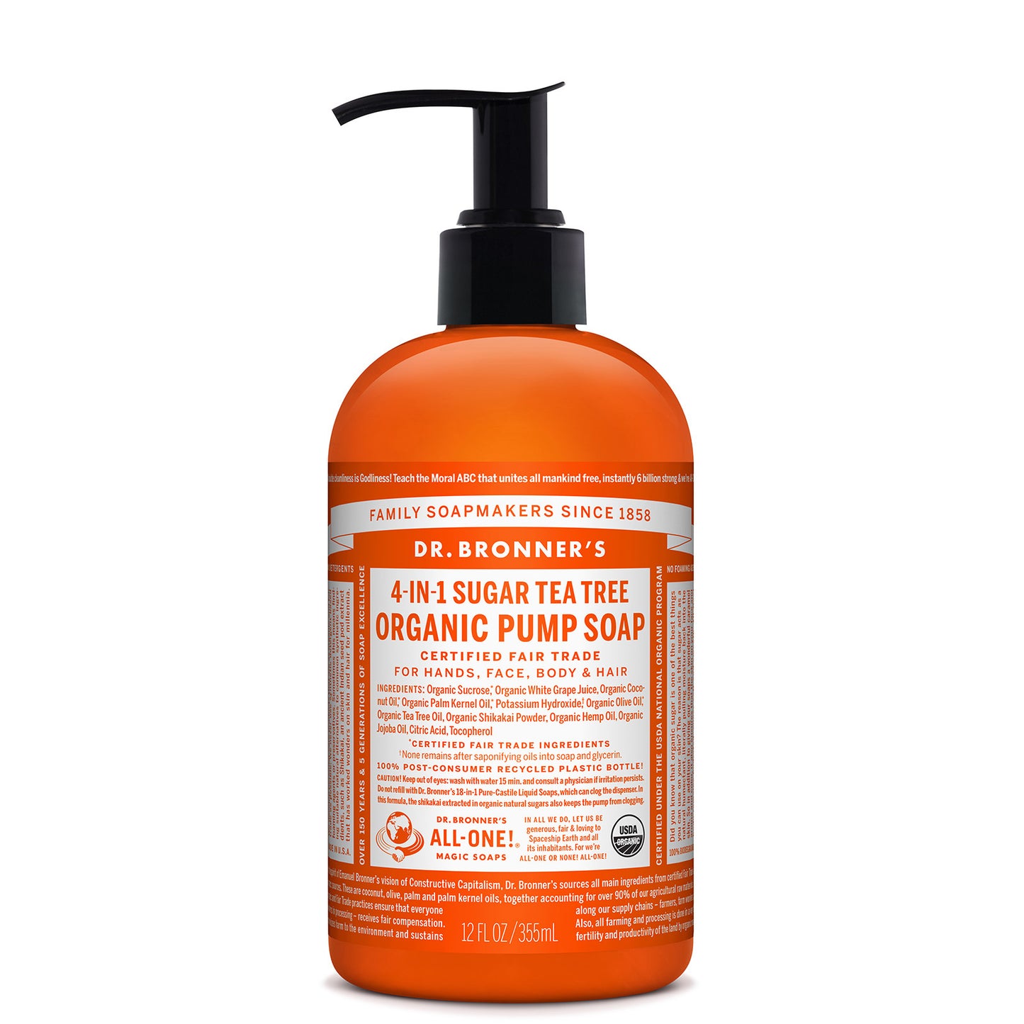 Dr. Bronner's Organic Pump Soap - Tea Tree 355ml