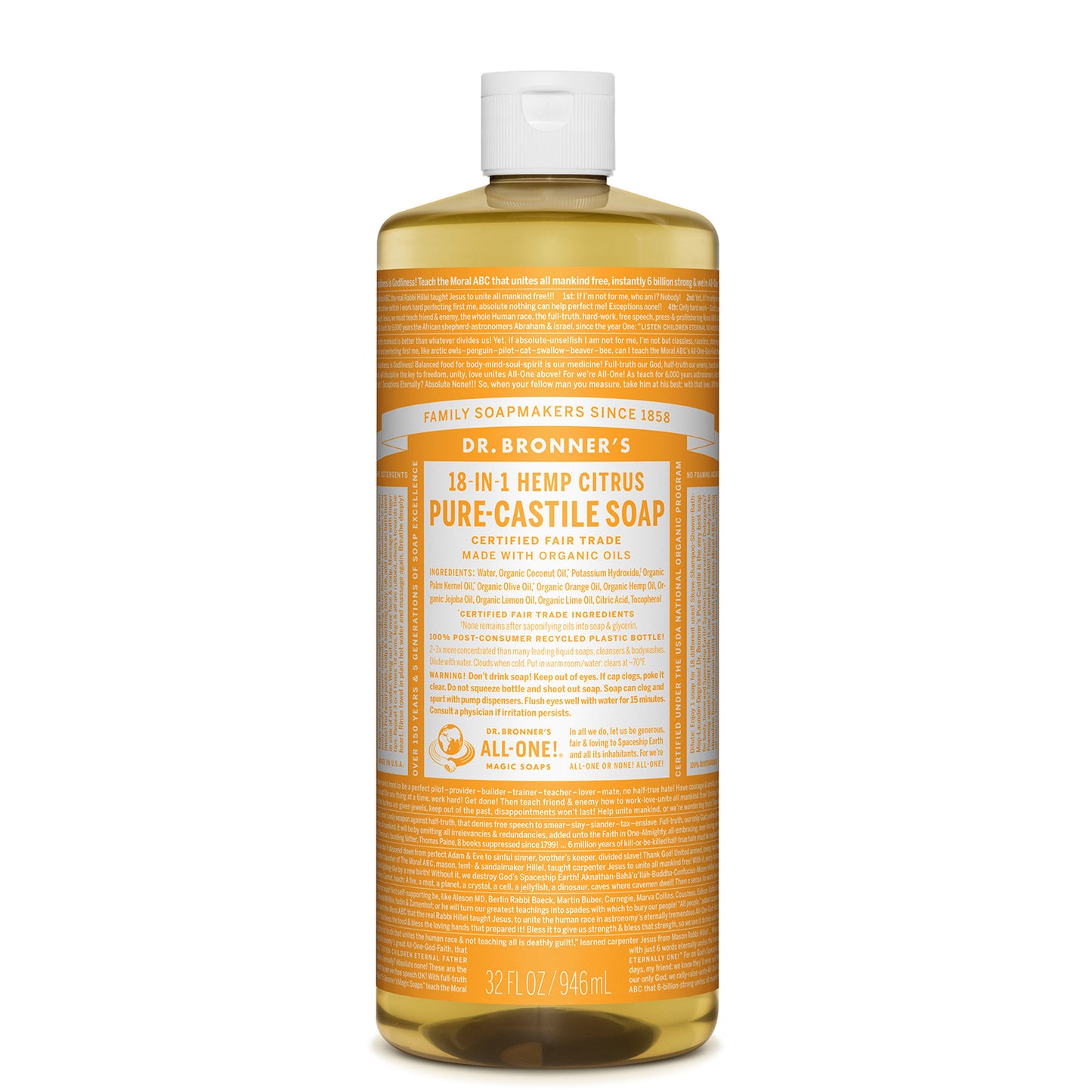 Dr. Bronner's Pure Castile Liquid Soap - Citrus 946ml