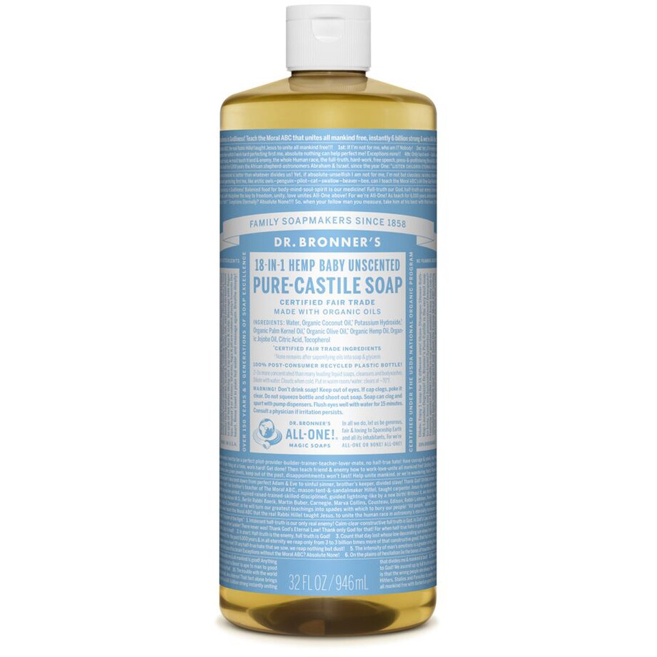 Dr. Bronner's Babies' Pure Castile Liquid Soap - Unscented 946ml