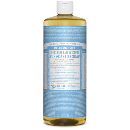 Dr. Bronner's Babies' Pure Castile Liquid Soap - Unscented 946ml