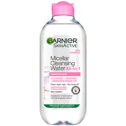 Garnier Micellar Water Facial Cleanser and Makeup Remover for Sensitive Skin 400ml