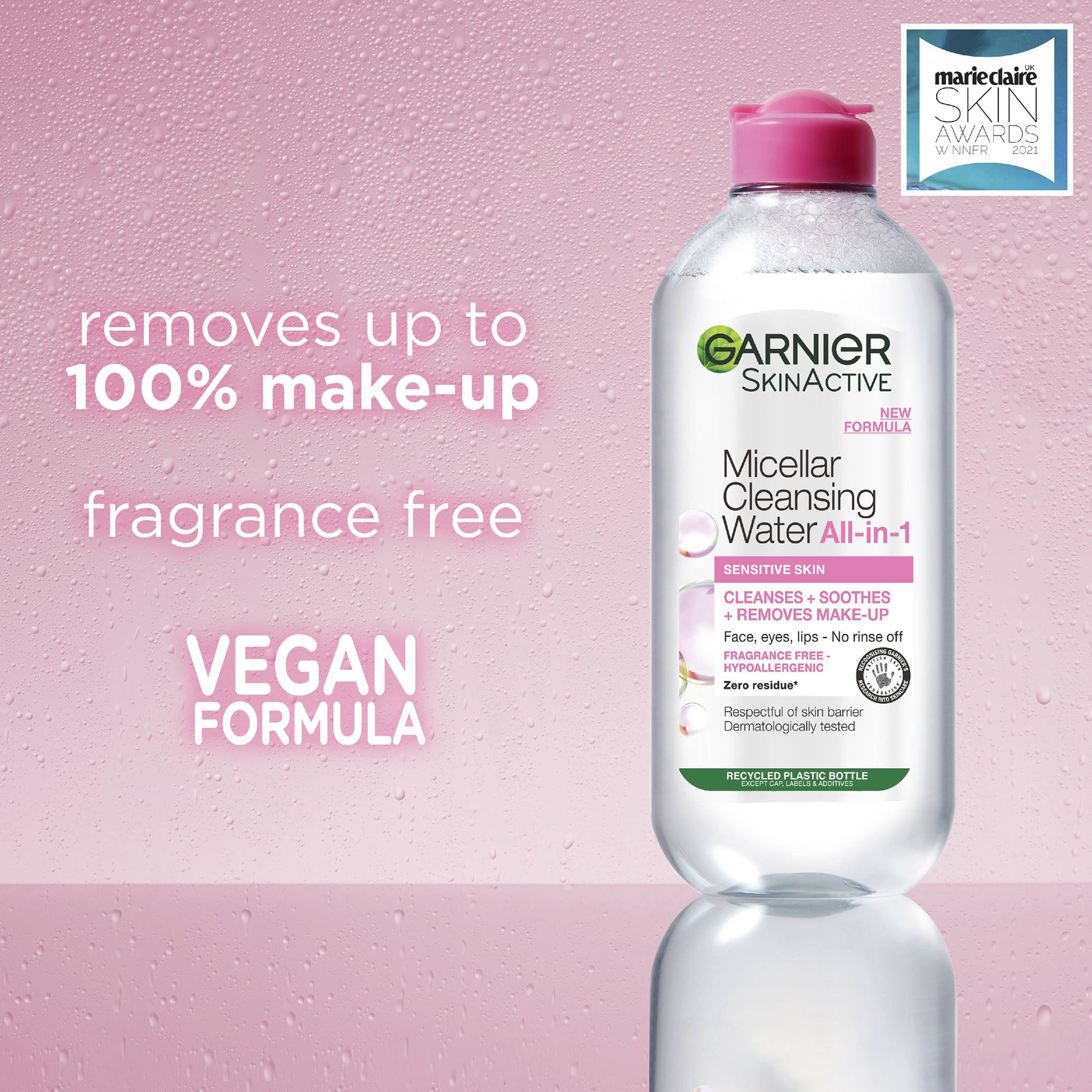 Garnier Micellar Water Facial Cleanser and Makeup Remover for Sensitive Skin 400ml