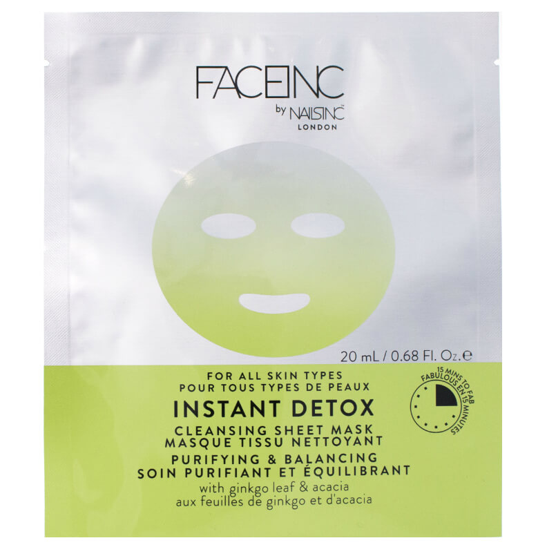 FACEINC by nails inc. Instant Detox Cleansing Sheet Mask - Purifying and Balancing