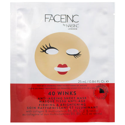 FACEINC by nails inc. 40 Winks Anti-Ageing Sheet Mask - Firming and Brightening