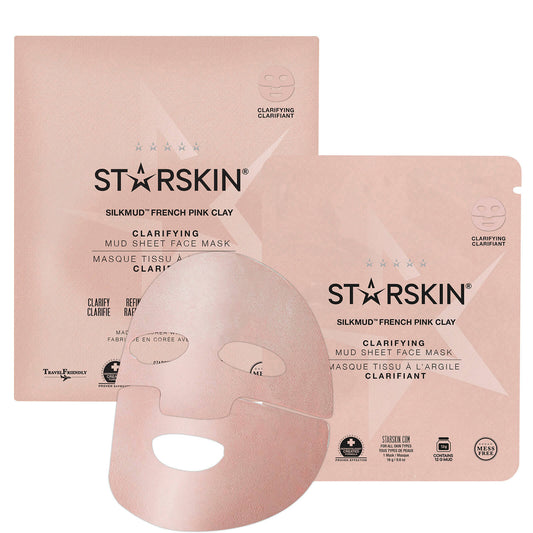 STARSKIN SILKMUD™ Pink French Clay Purifying Liftaway Mud Face Sheet Mask