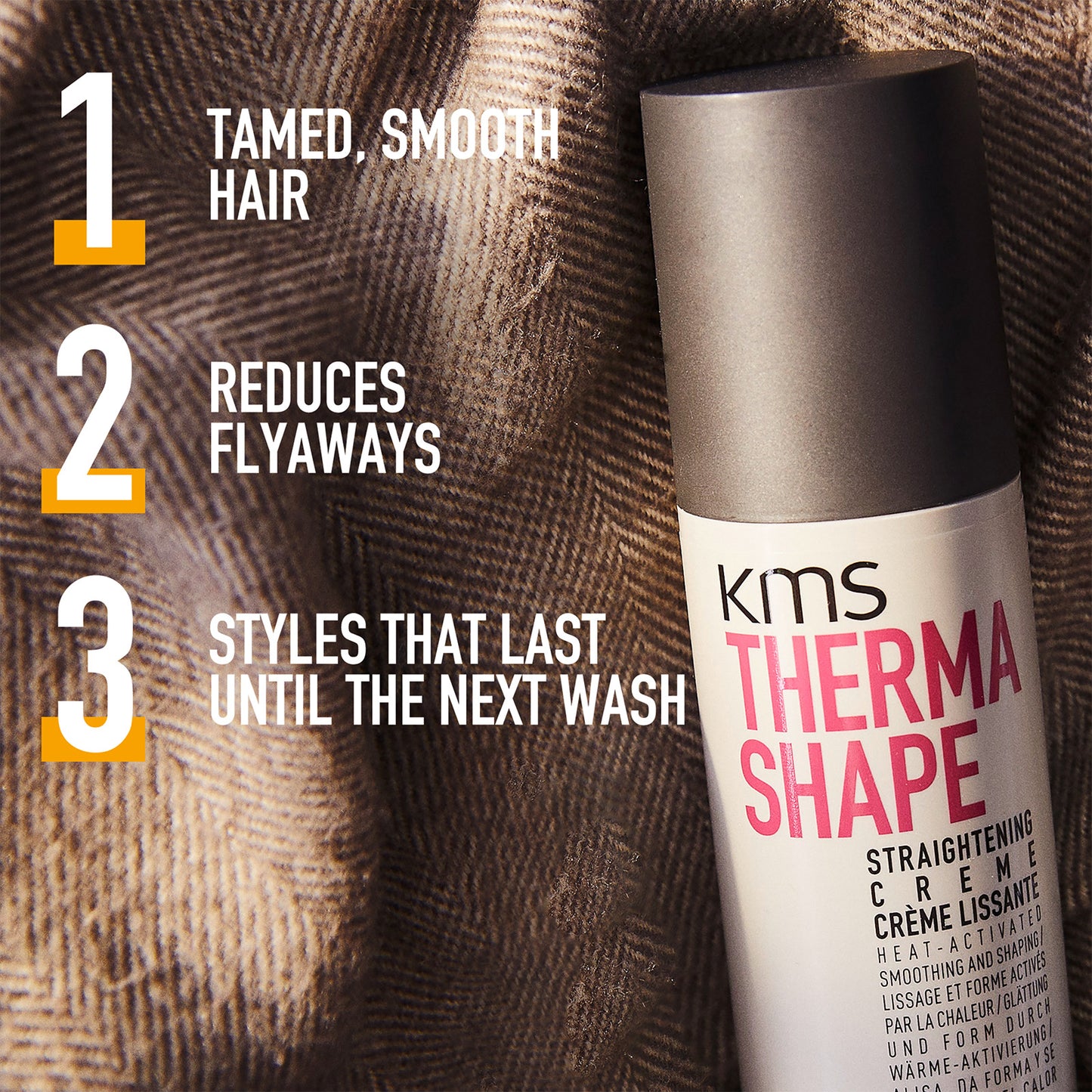 KMS Thermashape Straightening Crème for Smoothing Curly, Medium to Thick, Coarse Hair 150ml