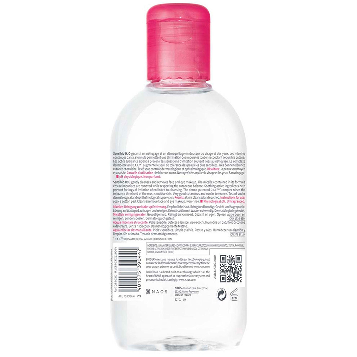 Bioderma Sensibio H2O Cleansing Micellar Water for Sensitive Skin 250ml